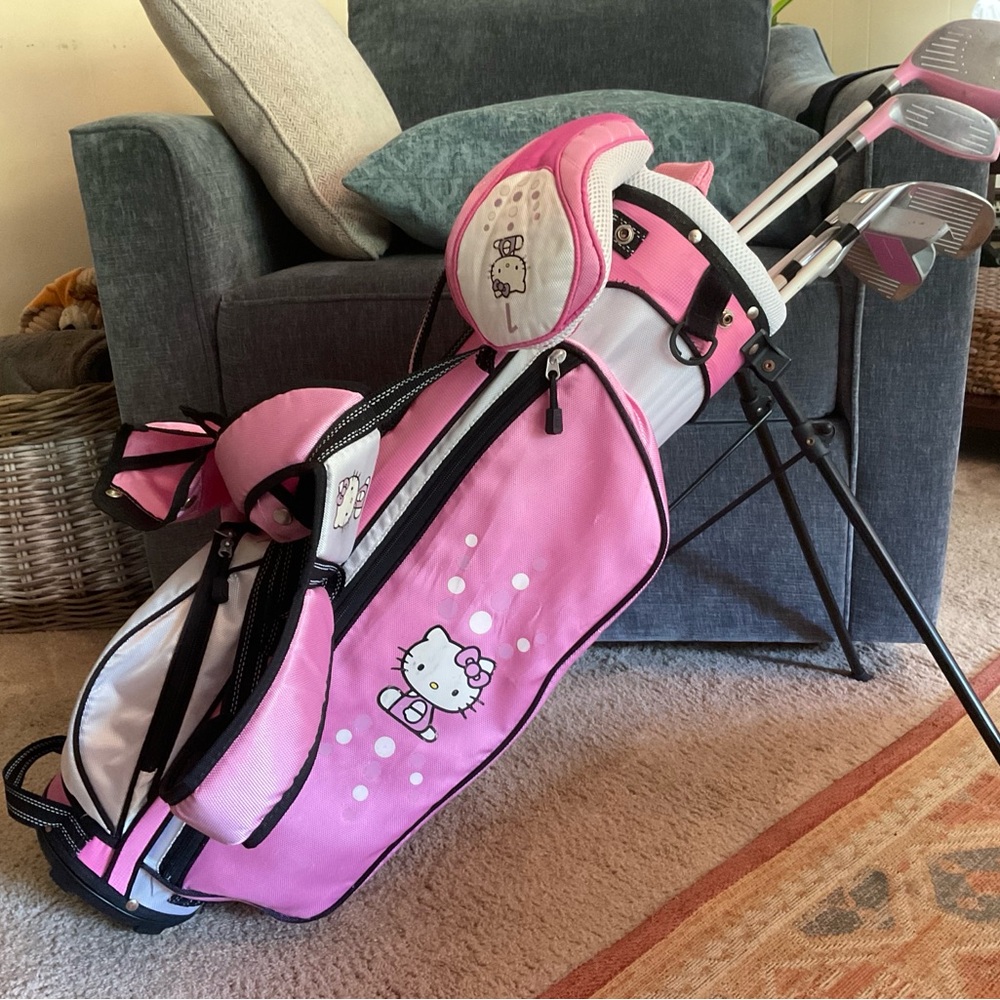 Sanrio Hello Kitty Pink Golf Bag Set